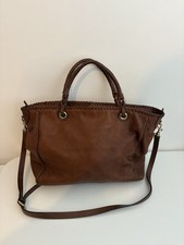 LADIES MASSIMO DUTTI LARGE BROWN LEATHER SLOUCH HANDBAG SHOULDER BAG 
