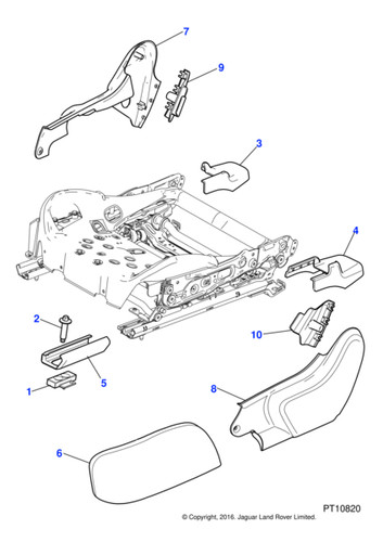 Jaguar seat slide cover 0 - slide, xk