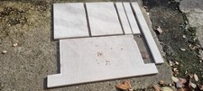 Limestone fireplace hearth - fireplace,