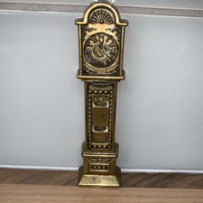 Miniature Solid Brass Grandfather Clock Ornament 6.1/4Inch Tall 