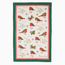 Ulster Weavers Tea Towel-Madeline Floyd Robins & Holly-Christmas Tea Towel  new