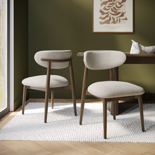 Walnut and beige - walnut, upholstered