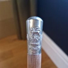 antique officers King's Own Scottish Borderers military Swagger stick cane