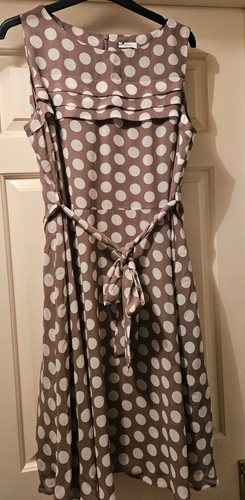 Floaty taupe cream polka - taupe/cream,