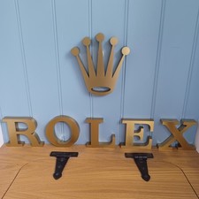 Rolex Wall Sign Brass Effect Gold Finish Salvage