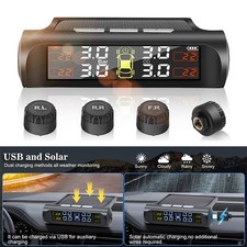Wireless Car Tyre Pressure Monitoring System Solar TPMS LCD Truck + 4 Sensors UK