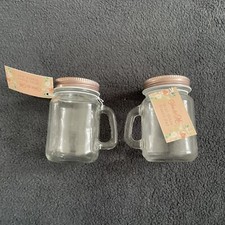 2x Mini Transparent Mason Jar