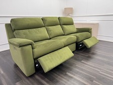 G Plan Thornbury Large 3 Seater Sofa Olive Velvet Power Recliner&Headrest&Lumbar