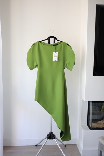 Zara green asymmetric puff - zara,