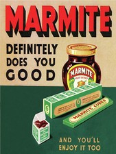 METAL VINTAGE SHABBY-CHIC TIN SIGN MARMITE PLAQUE/FRIDGE MAGNET