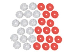 30 x Red & White Round 61mm
