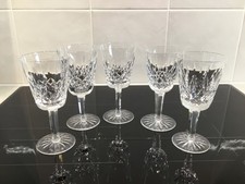 5 X WATERFORD CRYSTAL GLASS LISMORE WHITE WINE GLASSES