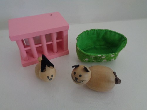 Elc wooden dolls house figures - wooden,