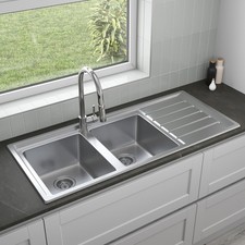 Stainless Steel 2 Double Bowl