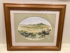 Vintage Original Water Colour Painting - Hound Tor, Dartmoor