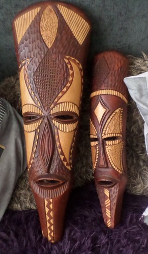 Carved tribal masks - 2, masks.