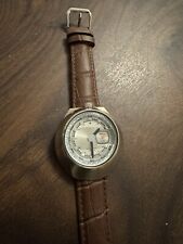 Seiko AKA Alba UFO Bullhead Watch steel silver V707-0A20 unicorn mens retro oval