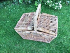 XL VINTAGE Chunky Wicker Cane Hamper Basket Picnic Storage Display Box Whicker