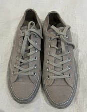 Converse All Star Low Trainers Ash Grey Suede Silver Glitter Exclusive 5.5 38