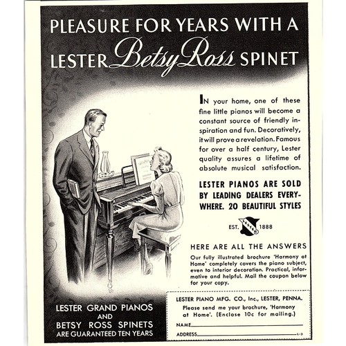 Lester grand pianos betsy ross - lester,