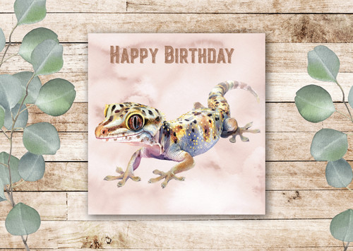 Reptile birthday card leopard - card,