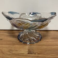 Soga Japan Patterned  Glass Footed Bowl -Sweets - Cakes  19cms Long- 10cms Tall