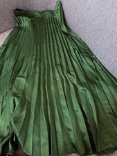 Zara Metallic Green Midi Skirt