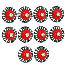 Twist Knot Semi Flat Wire Wheel Cup Brush 100mm For M14 Angle Grinder 10PCS