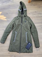 HKM Equestrian Heated Coat Size XS UK KHAKI Green Horse Riding