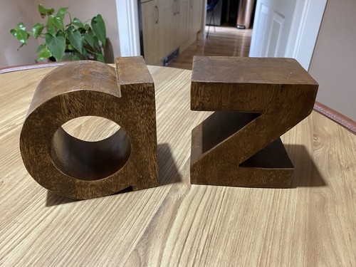 Wooden alphabet bookends z - alphabet, a-z
