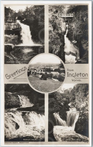 Ingleton rppc vintage postcard - ingleton,