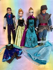 RARE 2014 Disney Store Frozen Doll Deluxe coronation set Anna Elsa Kristoff Hans