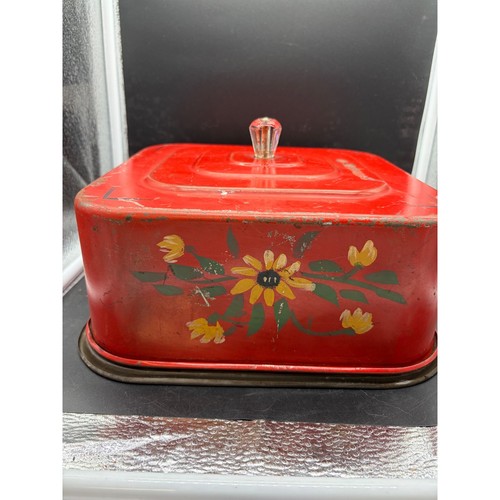 Vintage red metal cake - cake, carrier