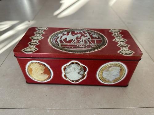 Vintage cameo biscuit tin neo - vintage,