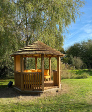 Octagonal wooden gazebo with
