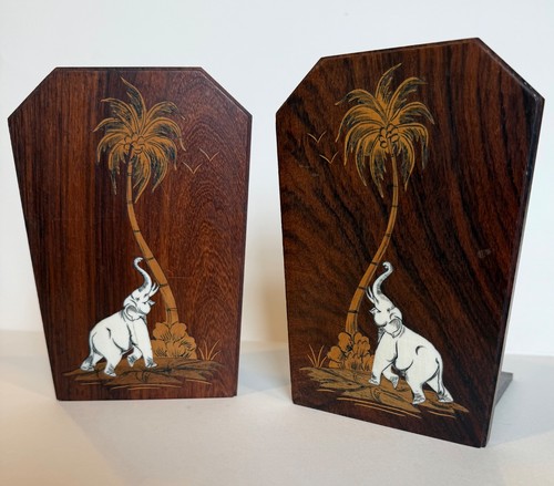 Vintage wooden bookends with - bookends,