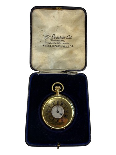 18ct gold dennison half hunter - dennison, half-hunter
