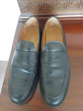 marks and spencer Black Leather Mens Loafers Uk 11 Regular Fit Vguc