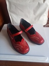 Pavers Red Embroidered Shoes