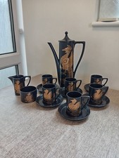 Portmeirion Black & Gold  15 Piece Coffee Set Phoenix by John Cuffley