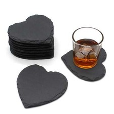 Slate Coasters Set Heart Bulk Personalised Drinks Table Mat Valentine Gift 11cm