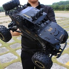 2battery RC Cars Remote Control 45KM/H Big Wheel Car Monster Truck 4WD Kids Toys