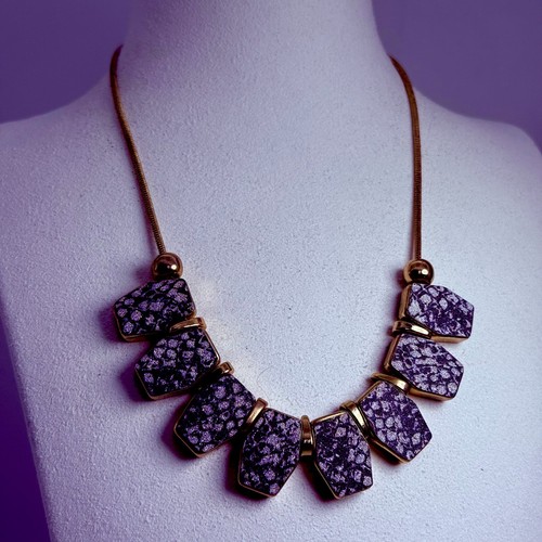 K34 necklace gold tone grey - tone,