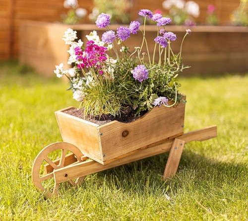 Wooden garden wheelbarrow - garden,