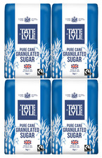 1KG Tate & Lyle Granulated Sugar 100% Pure Cane Granulated Sugar Coffee Teas x 4
