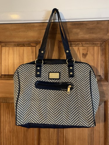 Antler navy blue herringbone - blue,