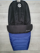 Babystyle Oyster Pushchair Stroller Footmuff Cosy Toes Black- Blue Foot Cover