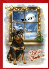 Rottweiler Dog Christmas Card