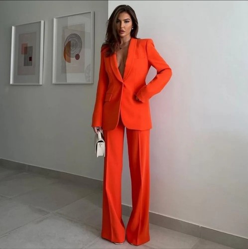 Zara suit orange double - zara,