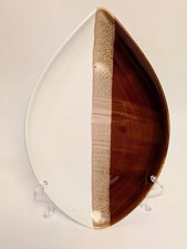 Vintage Late-Century Poole Pottery Contrast Spear Serving Dish Model 91